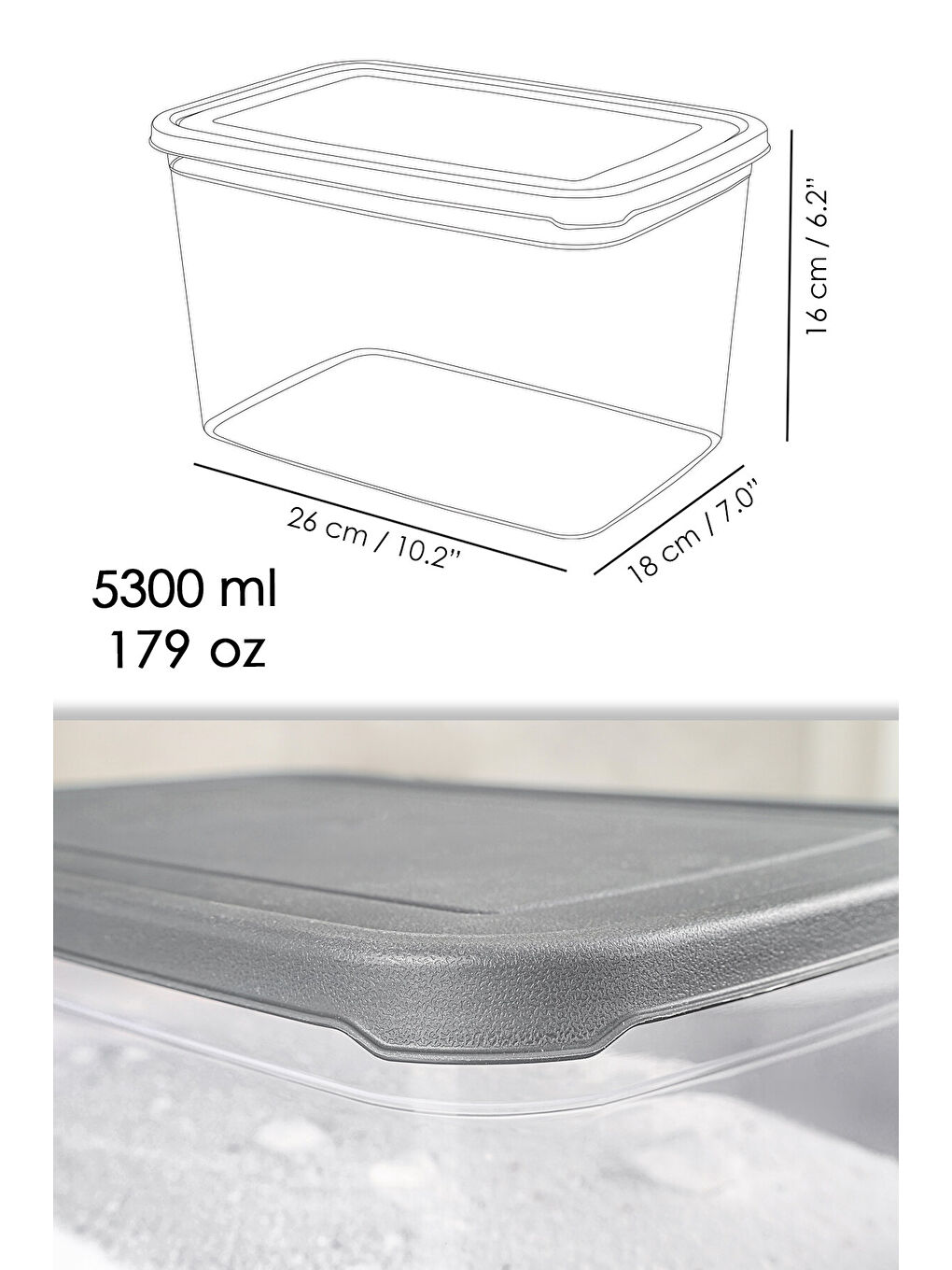Renksiz 4'lü Mega Boy Etiketli Deterjan Saklama Kutusu 5,3 l-5
