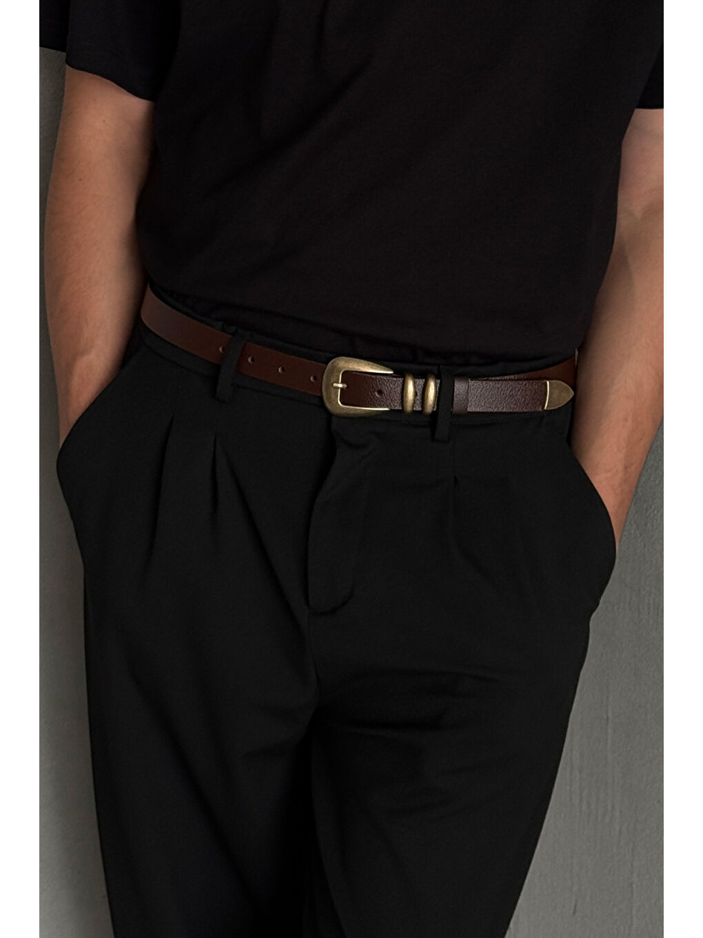 Kahverengi Erkek %100 Deri Old Money Kemer