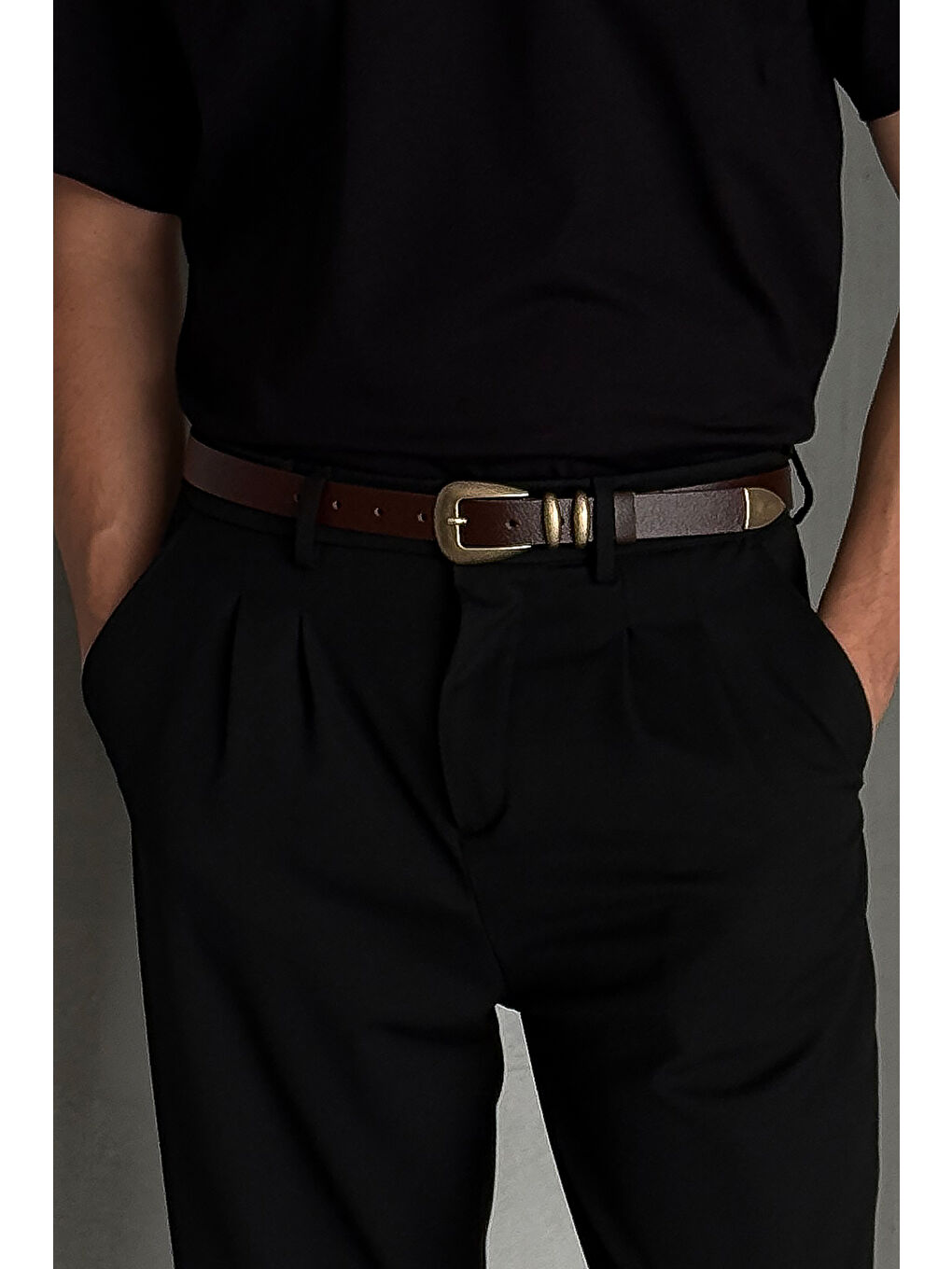 Kahverengi Erkek %100 Deri Old Money Kemer-1