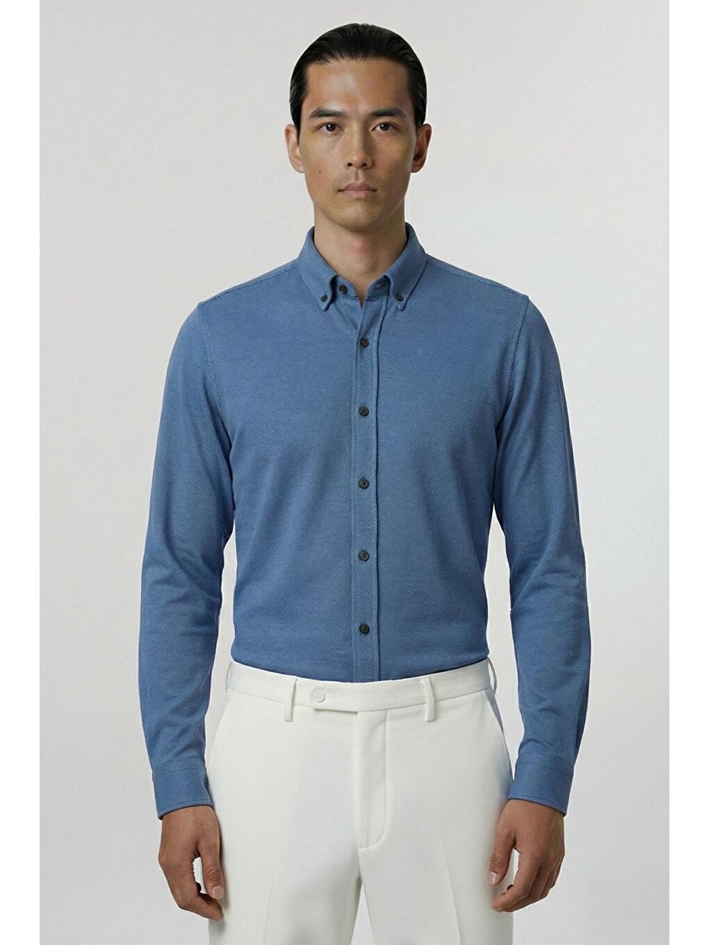 Mavi Giotelli İndigo Slim Fit %100 Pamuk Düğmeli Yaka Erkek Gömlek