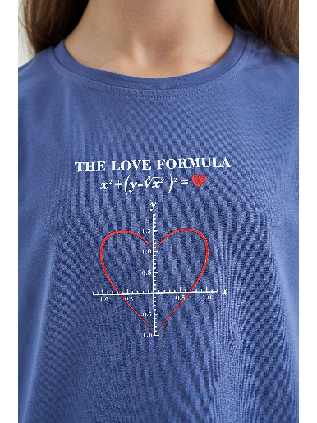 Mor Açık Eflatun O Yaka Baskı Detaylı Rahat Kalıp Kız Çocuk Tişört - 75129-8