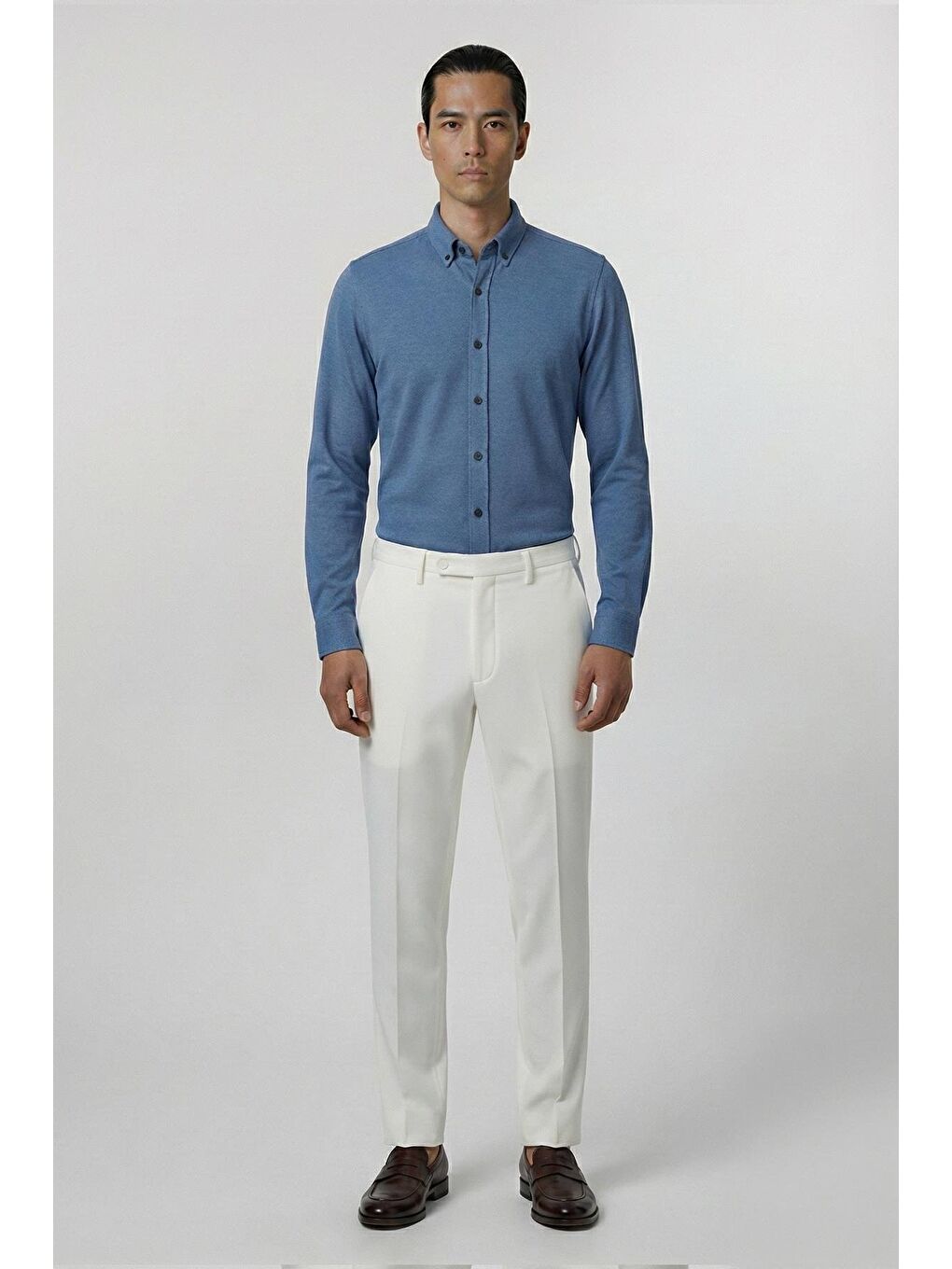 Mavi Giotelli İndigo Slim Fit %100 Pamuk Düğmeli Yaka Erkek Gömlek-1