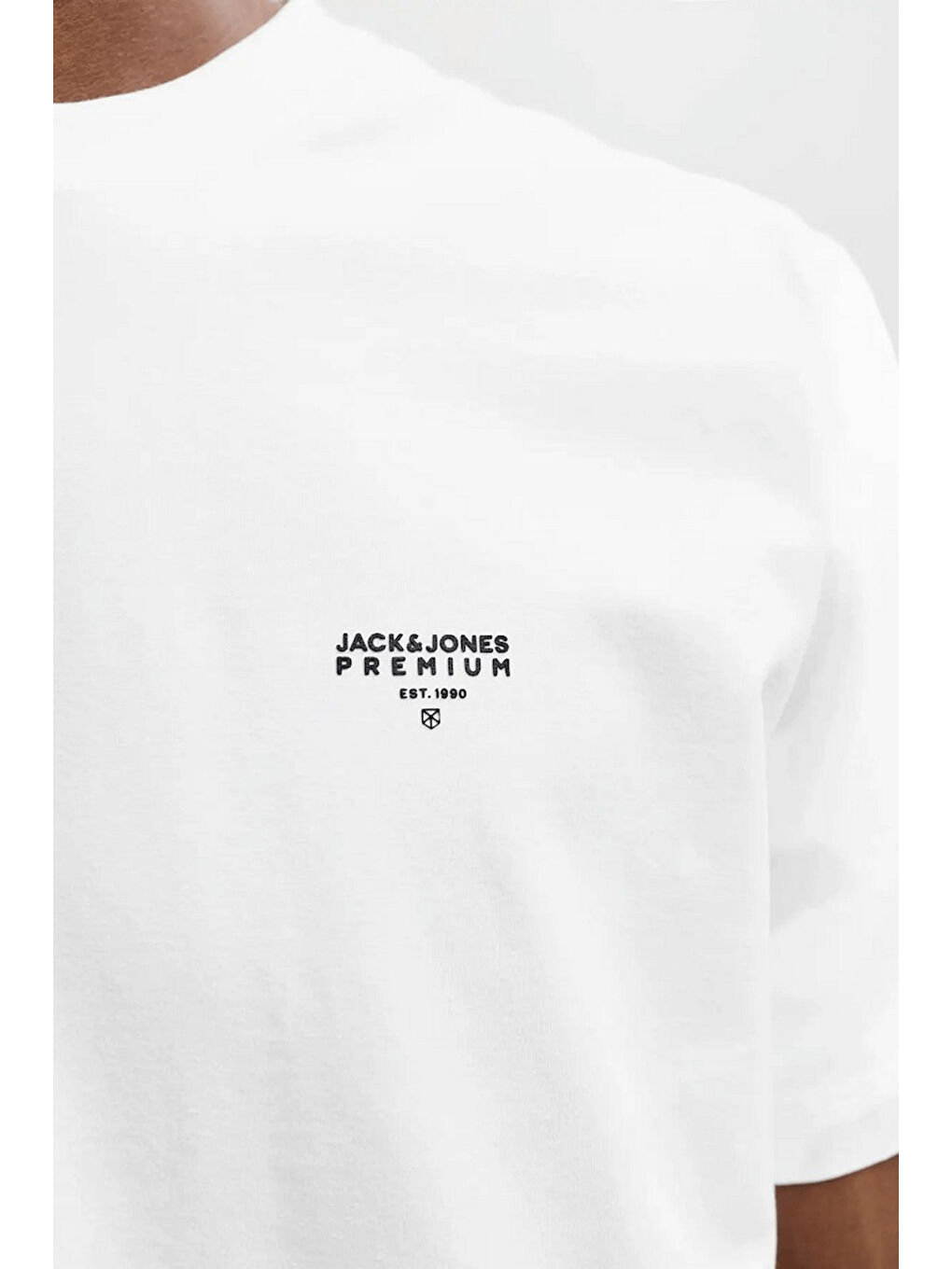 Beyaz Premium Logolu Pamuklu Regular Fit Bisiklet Yaka T Shirt 12292383-4