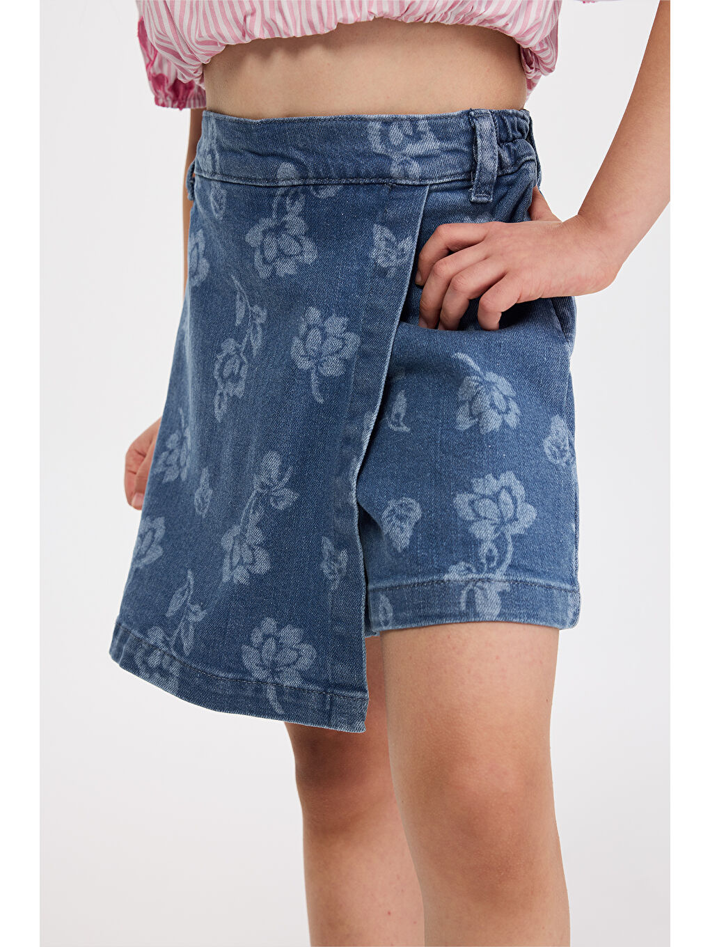 Kız Çocuk İndigo Şort Etek-1