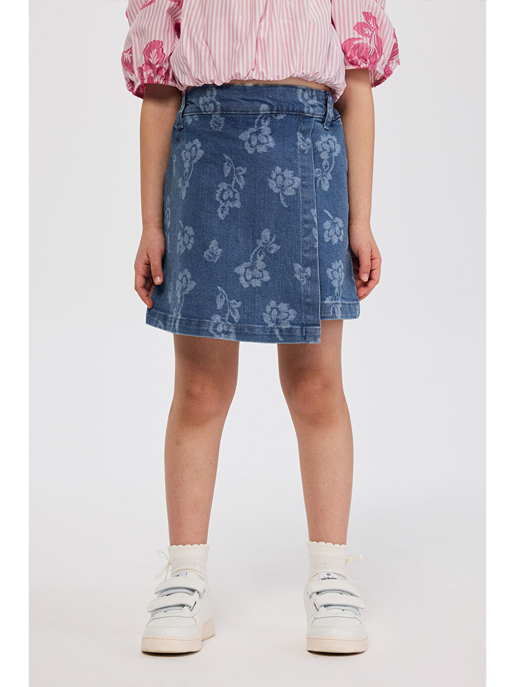 Kız Çocuk İndigo Şort Etek-5