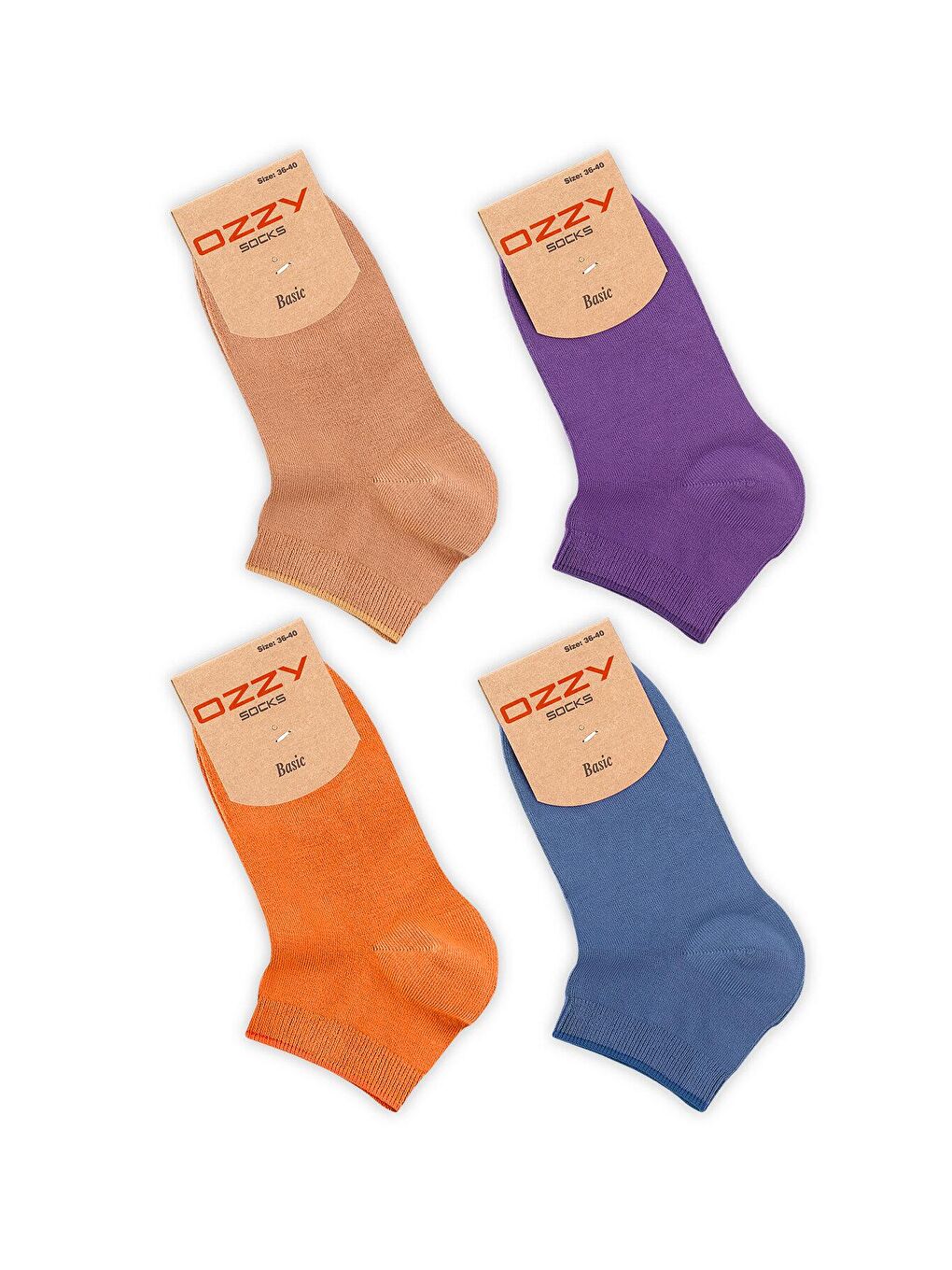 OZZY SOCKS Karışık Asorti 4 Çift Bambu Kadın Dikişsiz Patik Çorap 4 Mevsim Dayanıklı Topuk Ve Burun Açık renkler