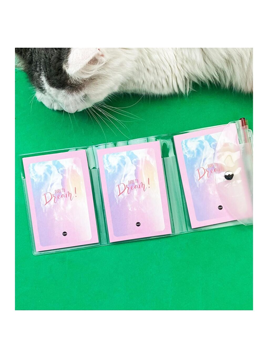 BAM HEDİYELİK EŞYA Dare To Dream Tasarımlı PP Mini Çanta Defter Ve Kalem Set - 1