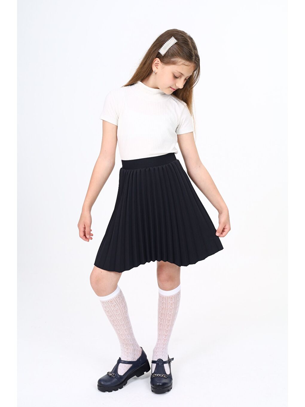 Toontoykids Siyah Kız Çocuk Pileli Etek - 2