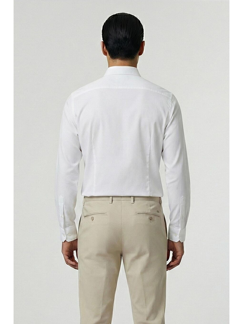 Uzun Kollu Erkek Gömlek Beyaz-3