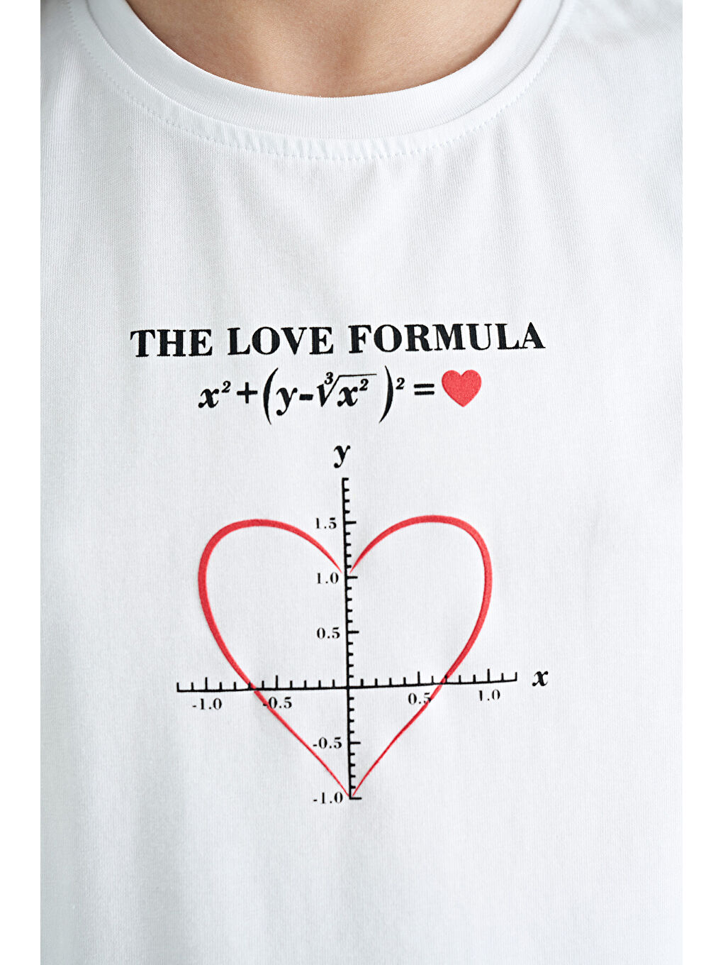 Beyaz O Yaka Baskı Detaylı Rahat Kalıp Kız Çocuk Tişört - 75129-8