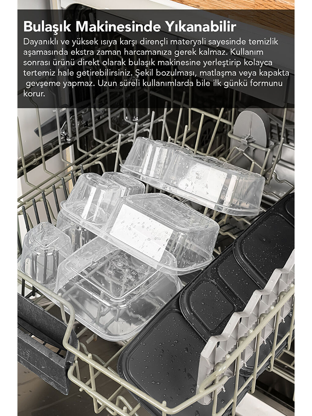 Renksiz 6'lı Dikdörtgen 3 Bölmeli Saklama Kabı-6