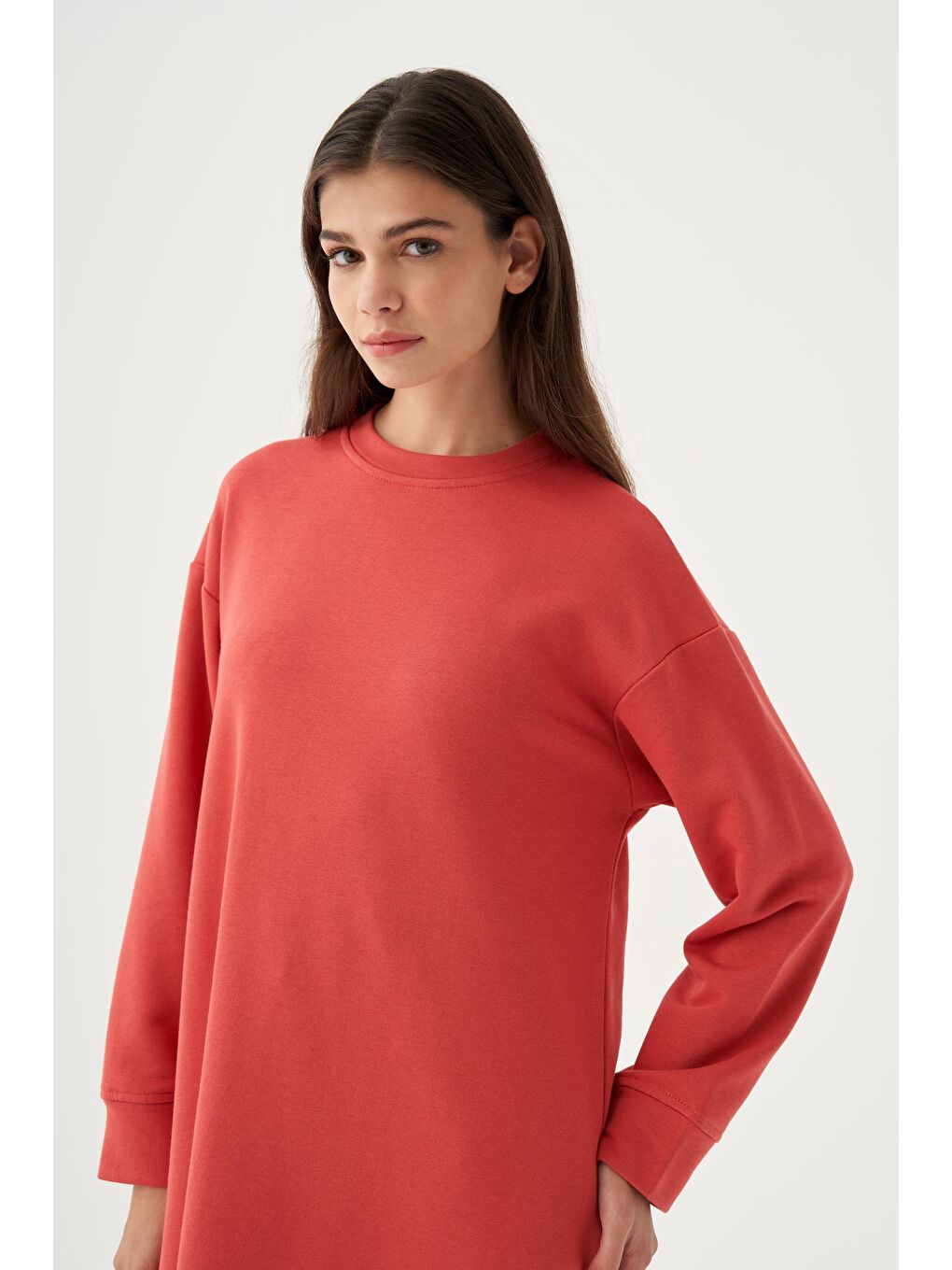 Kırmızı Gül-Yumuşak Dokulu Sweatshirt-3