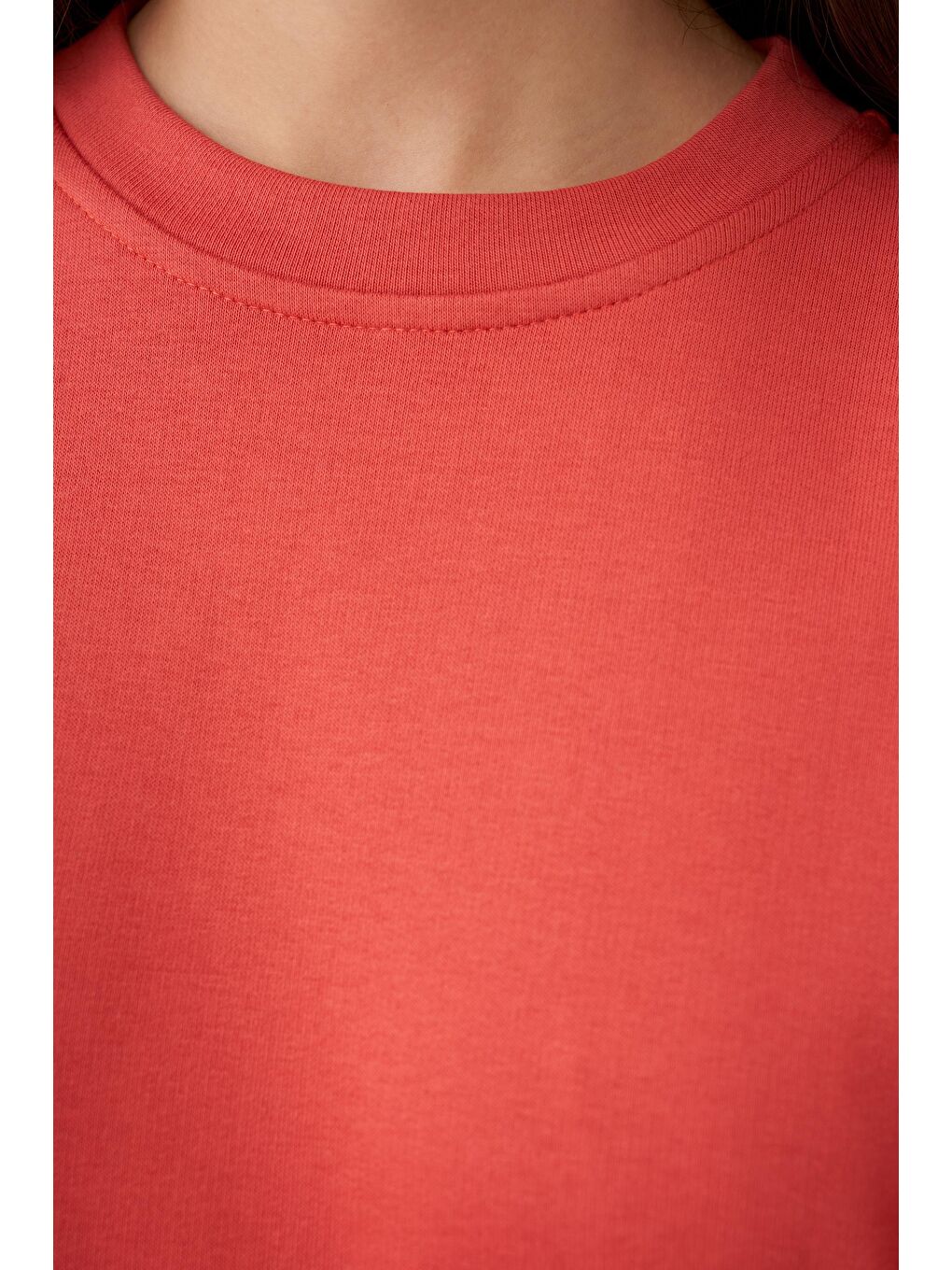 Kırmızı Gül-Yumuşak Dokulu Sweatshirt-4