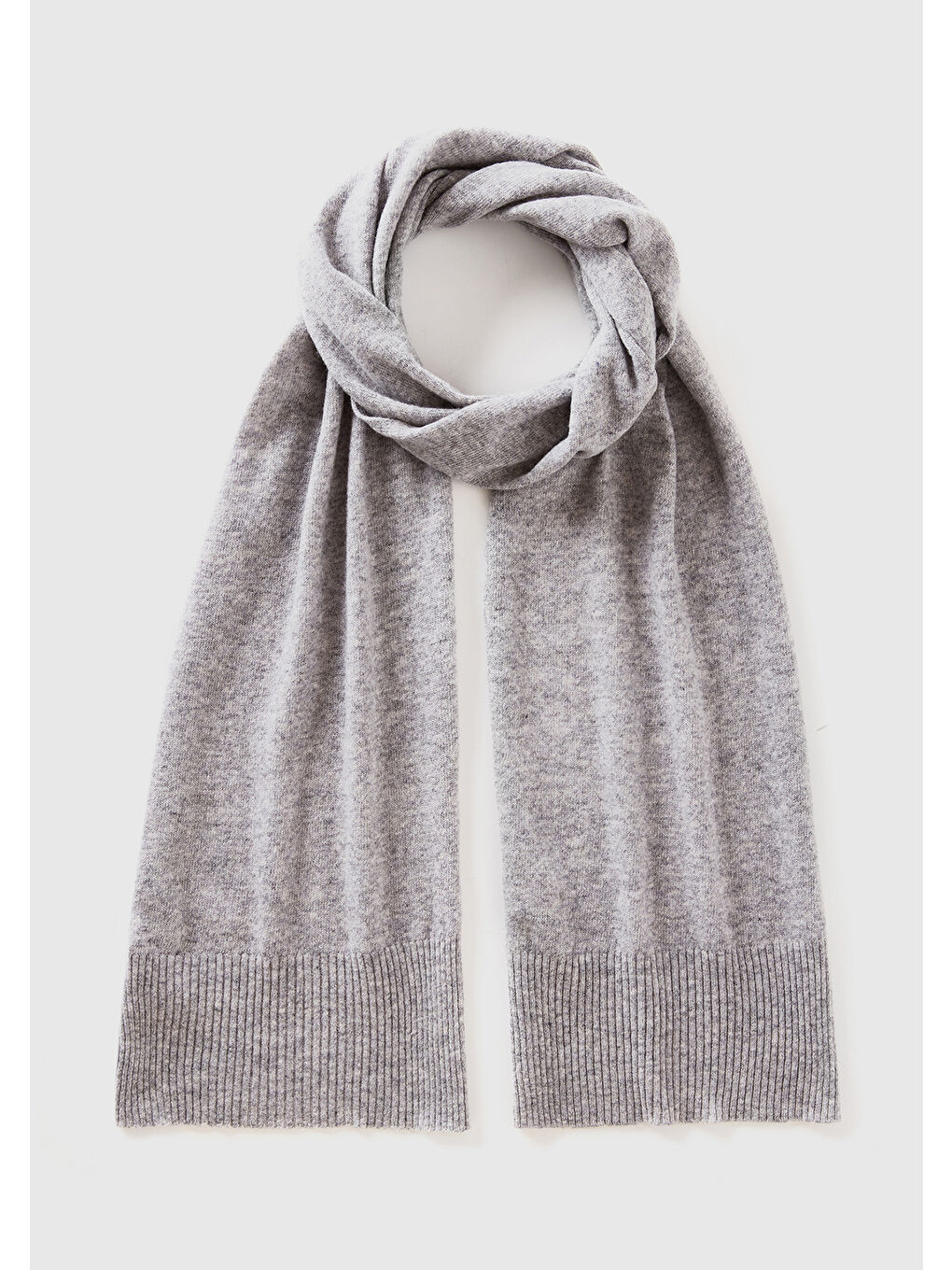 Kadın Gri Melanj %100 Merino Atkı