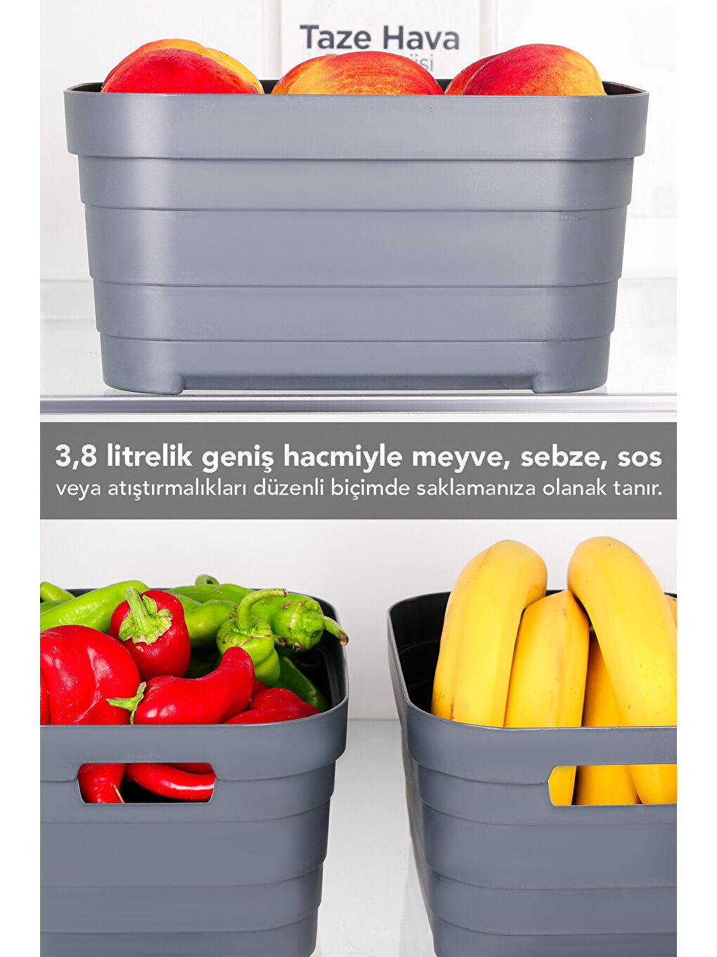 Antrasit 5'li Buzdolabı Düzenleyici 3800 ml-3