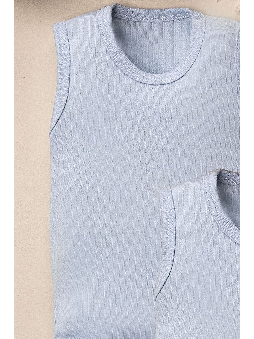 Mavi 3 lü Body Organik Pamuklu Alttan Çıt Çıtlı Bebek Seti-3