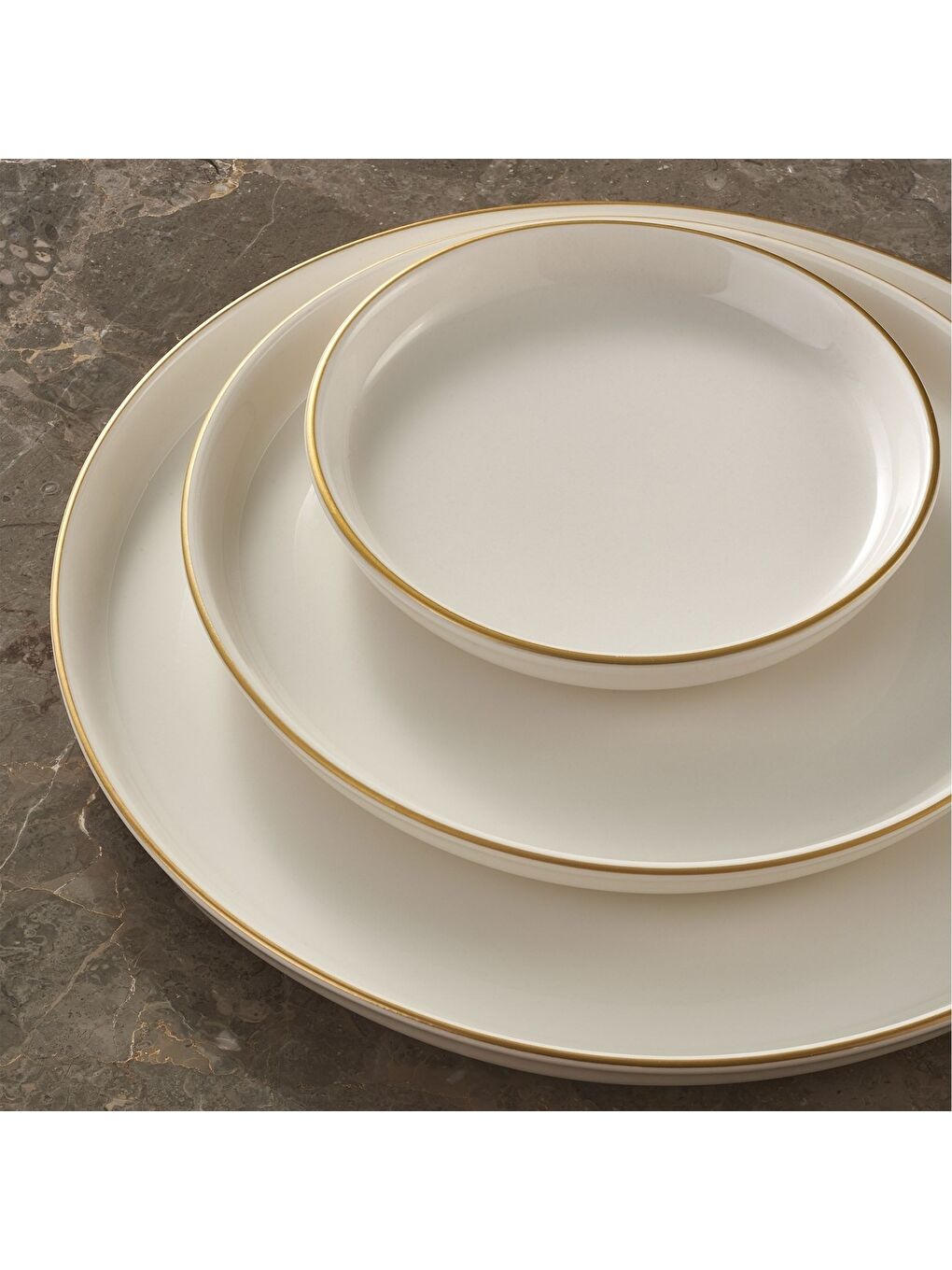 Ekru Bilbao 16 Parça 4 Kişilik Bone Yemek Takımı - Gold-2