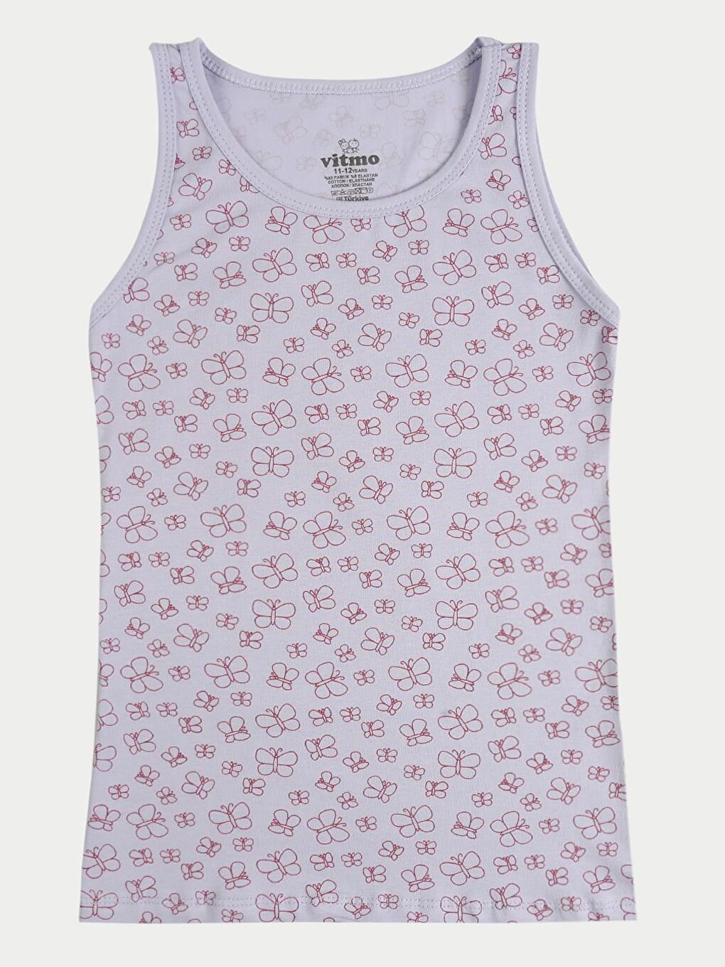 Vitmo Karişik Kız Çocuk Pamuklu 3'Lü Atlet 3'Lü Şort Boxer Karışık Renk Cherry 6 Parça Set - 2