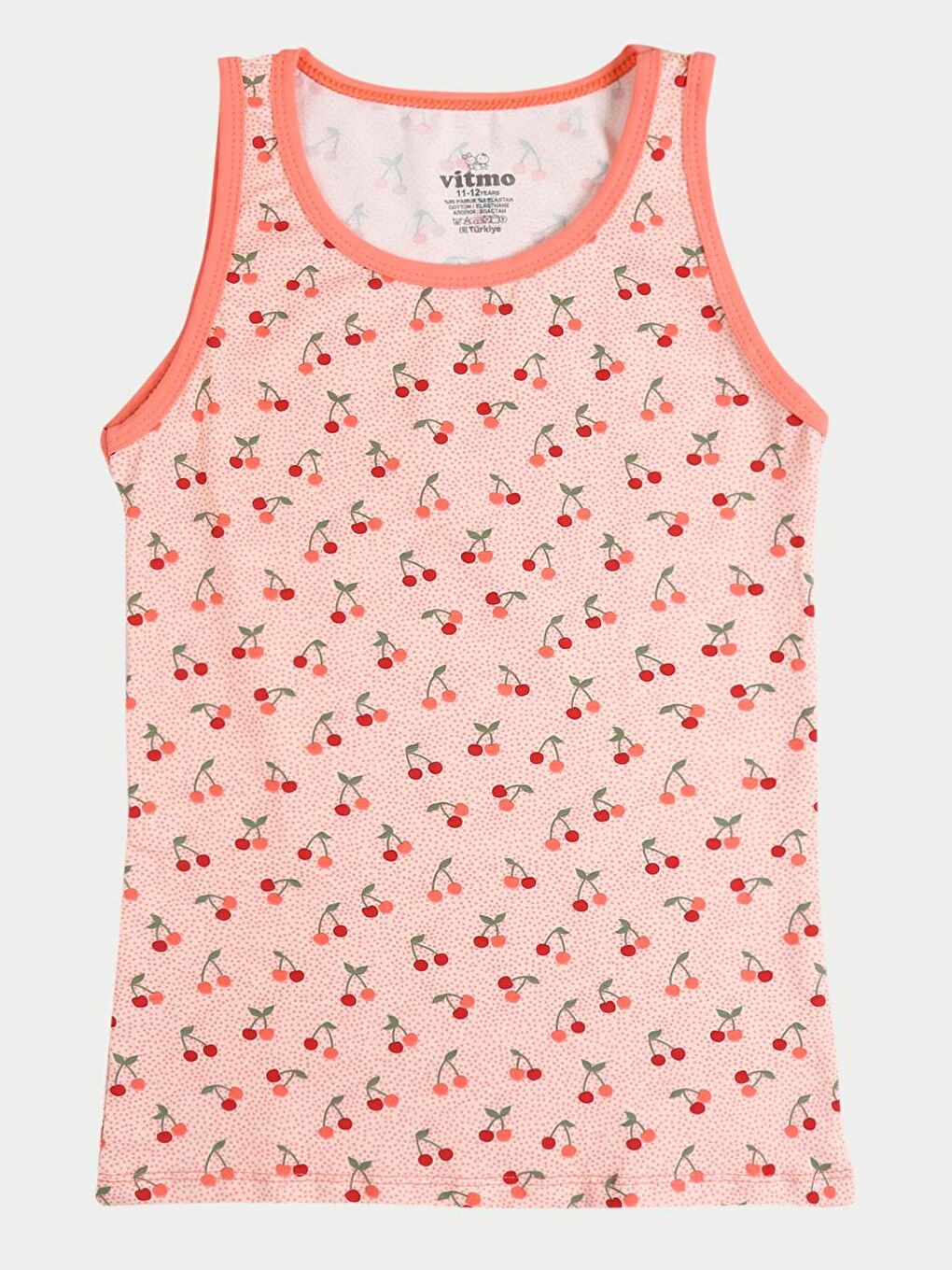 Vitmo Karişik Kız Çocuk Pamuklu 3'Lü Atlet 3'Lü Şort Boxer Karışık Renk Cherry 6 Parça Set - 3