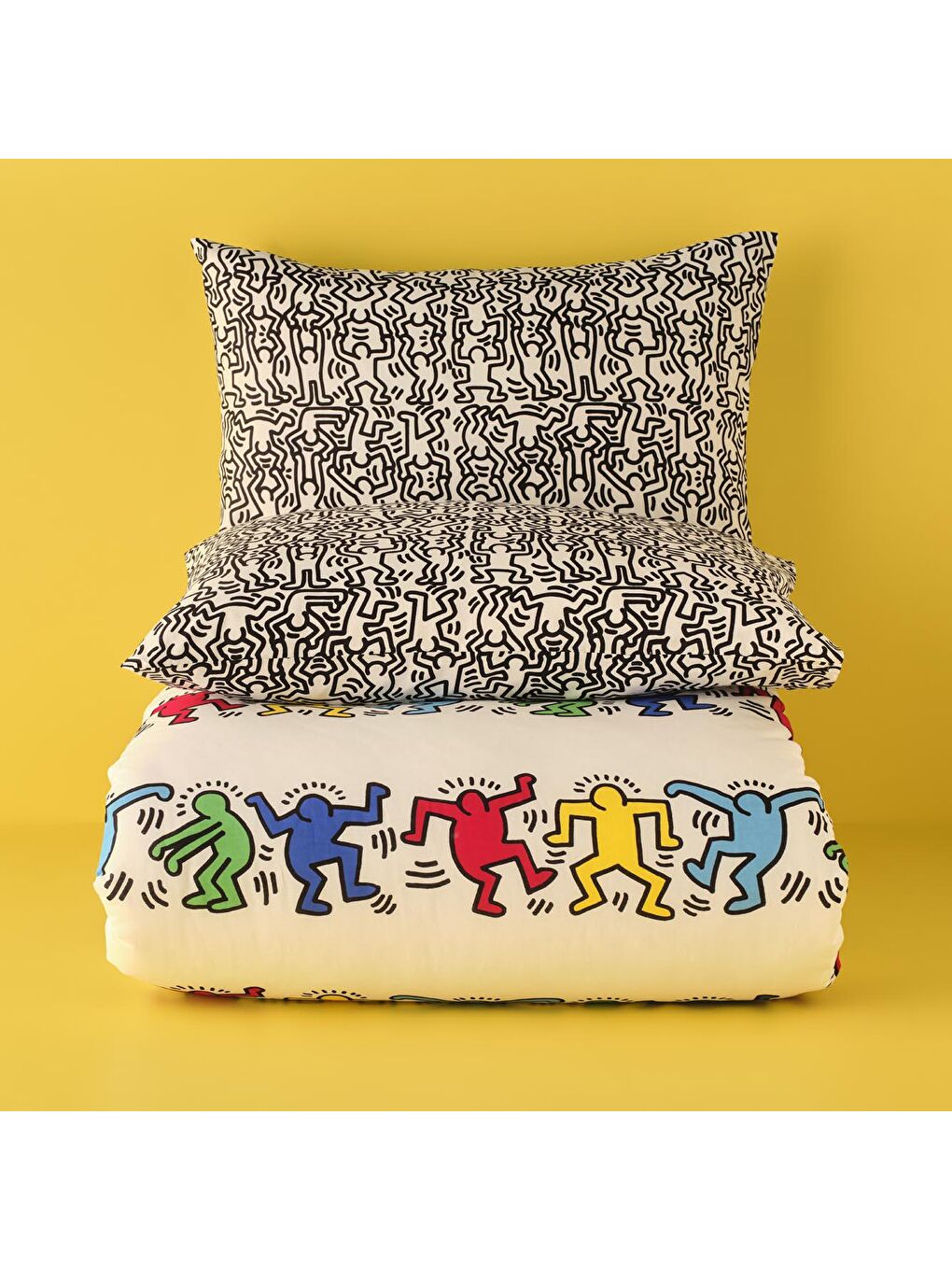 Bella Maison Karışık %100 Pamuk Ranforce Keith Haring Çift Kişilik Nevresim Seti