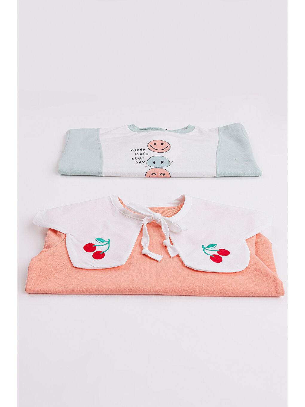 MİSSTUFFY Yeşil Kız Çocuk 2'li Paket Basic Sweatshirt