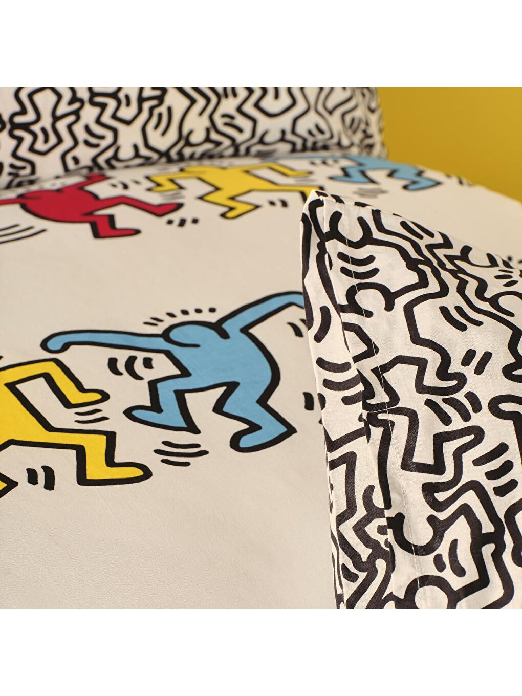 Bella Maison Karışık %100 Pamuk Ranforce Keith Haring Çift Kişilik Nevresim Seti - 2