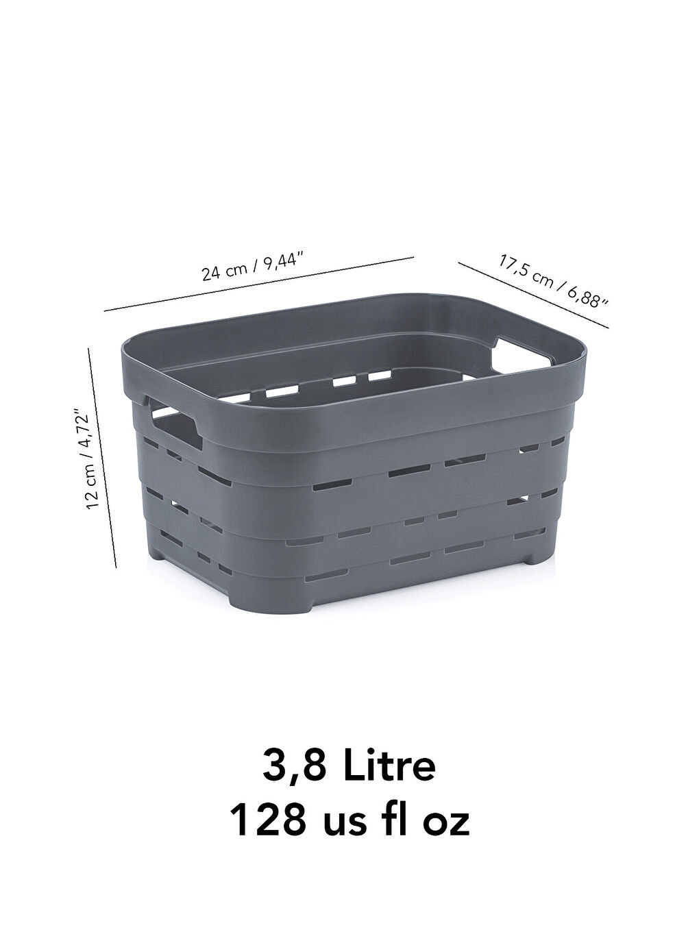 Antrasit 6 Adet Delikli Buzdolabı Düzenleyici 3,8 l-4