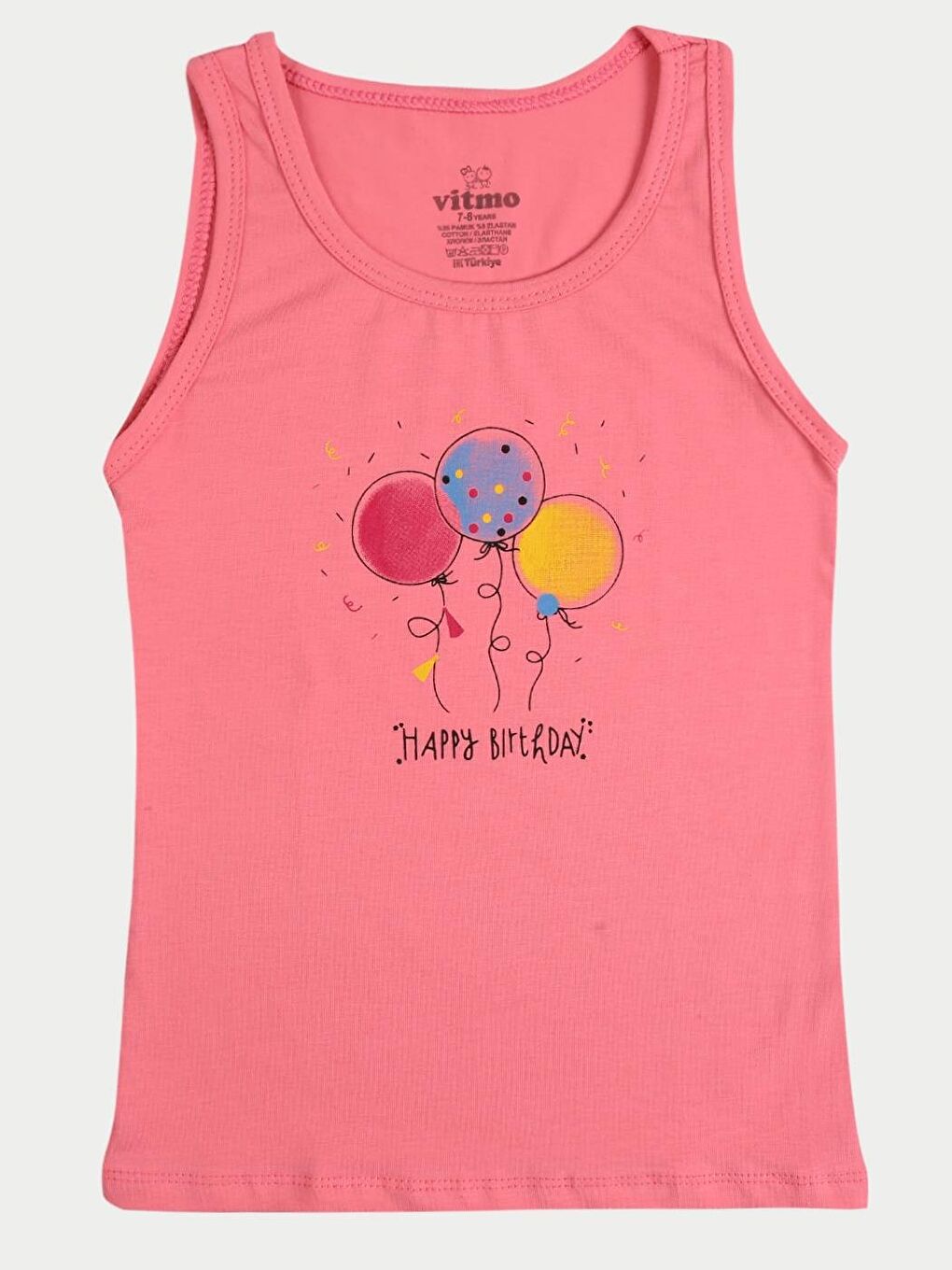 Kız Çocuk Pamuklu 3'Lü Atlet 3'Lü Şort Boxer Karışık Renk Happy 6 Parça Set-4