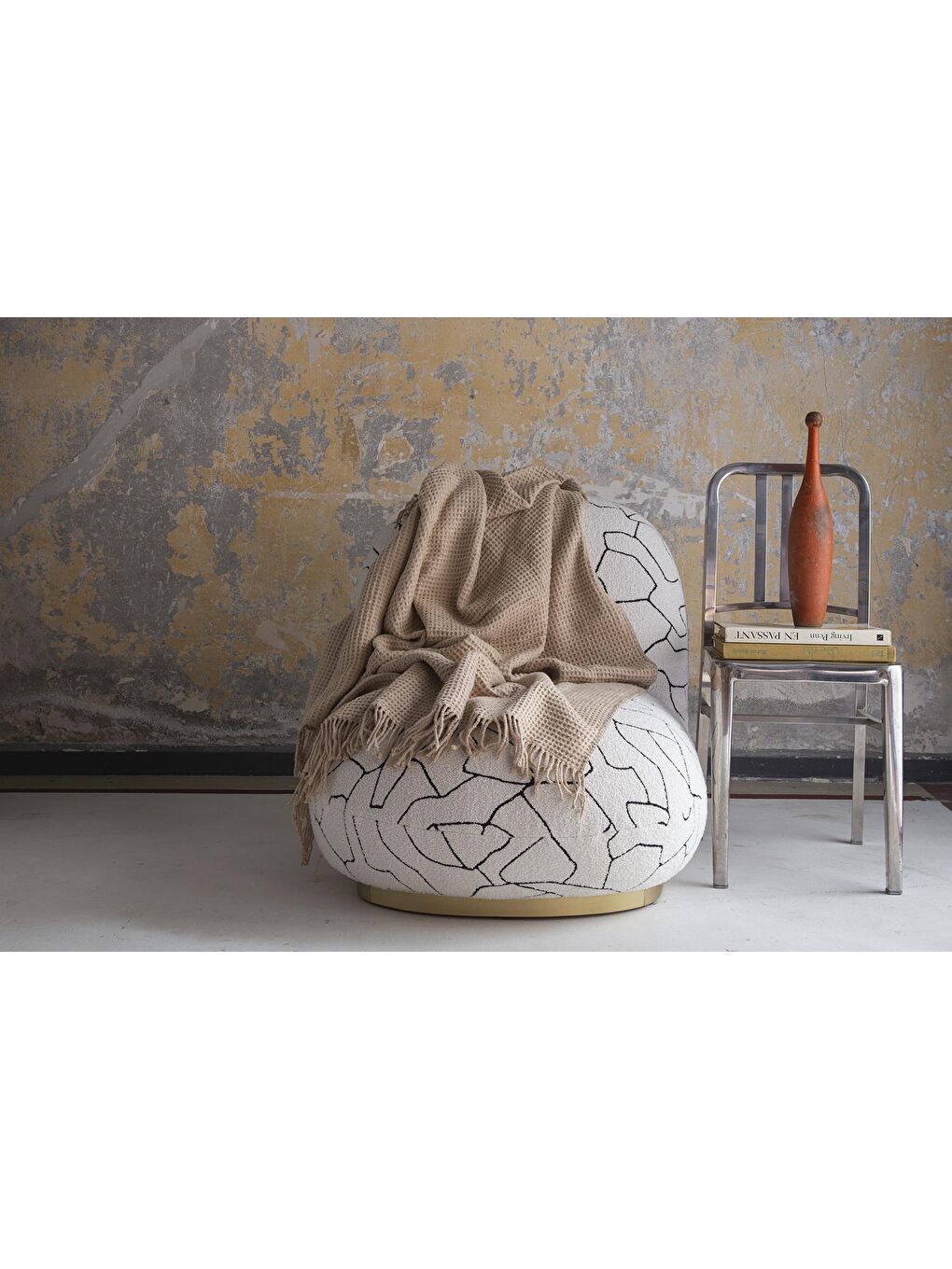 Beyaz Brighton Collection Waffle TV Battaniye 130x170 Bej