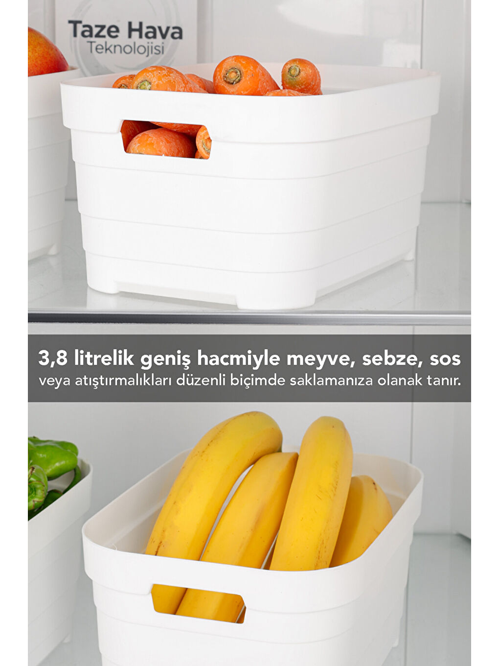 Beyaz 5'li Buzdolabı Düzenleyici 3800 ml-3