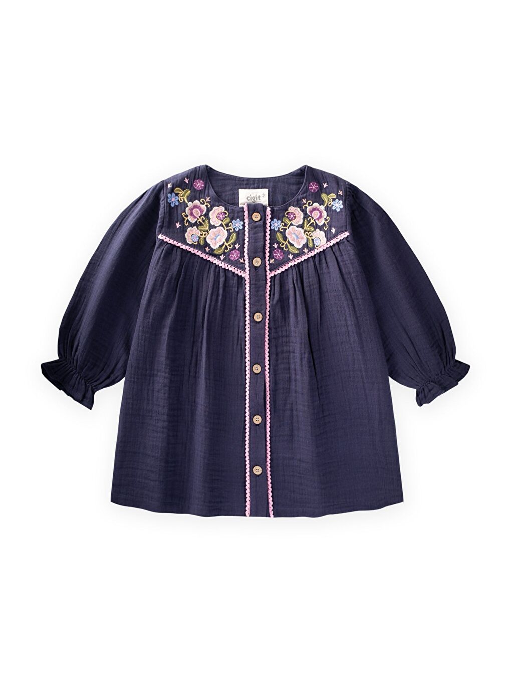 Müslin Elbise 2-10 Yaş Lacivert