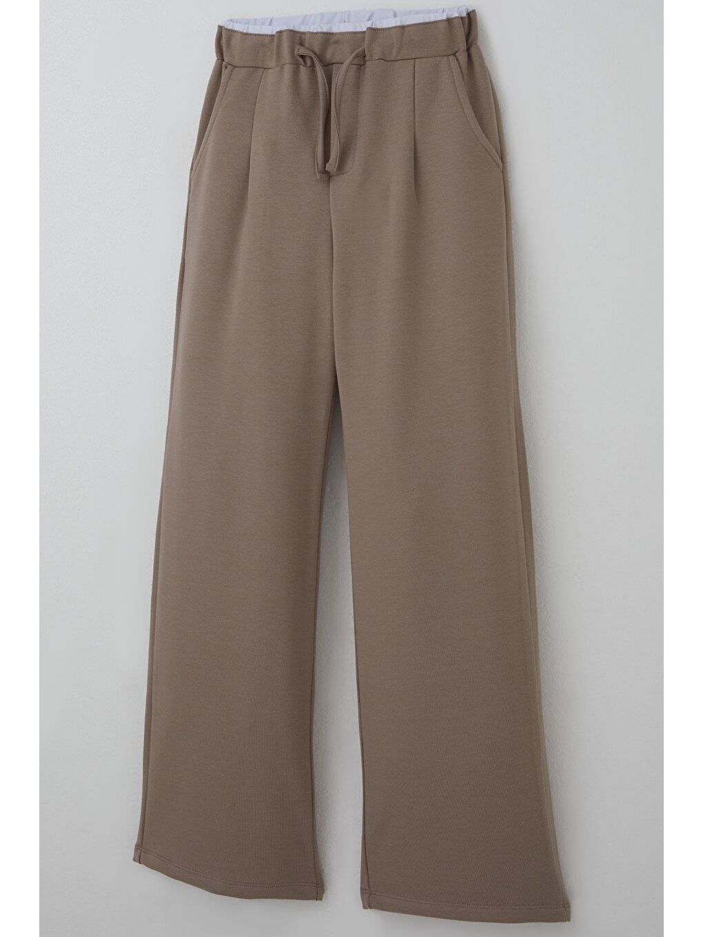 Bej Kız Çocuk Eşofman Altı Bel Kısmı Lastik Detaylı Bağcıklı Cepli Vizon (9-14 Yaş)-2