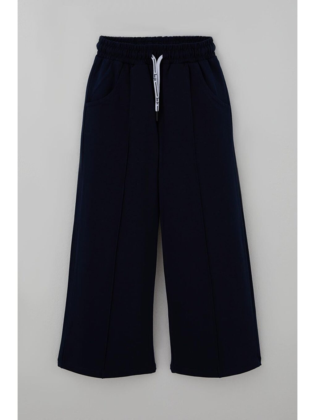 Kız Çocuk Eşofman Altı Çima Dikiş Detaylı Bağcıklı Cepli Lacivert (8-14 Yaş)