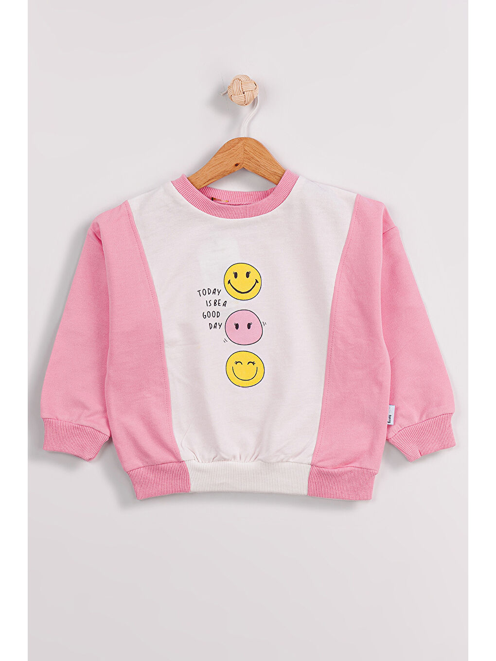 MİSSTUFFY Pembe Kız Çocuk 2'li Paket Basic Sweatshirt - 1