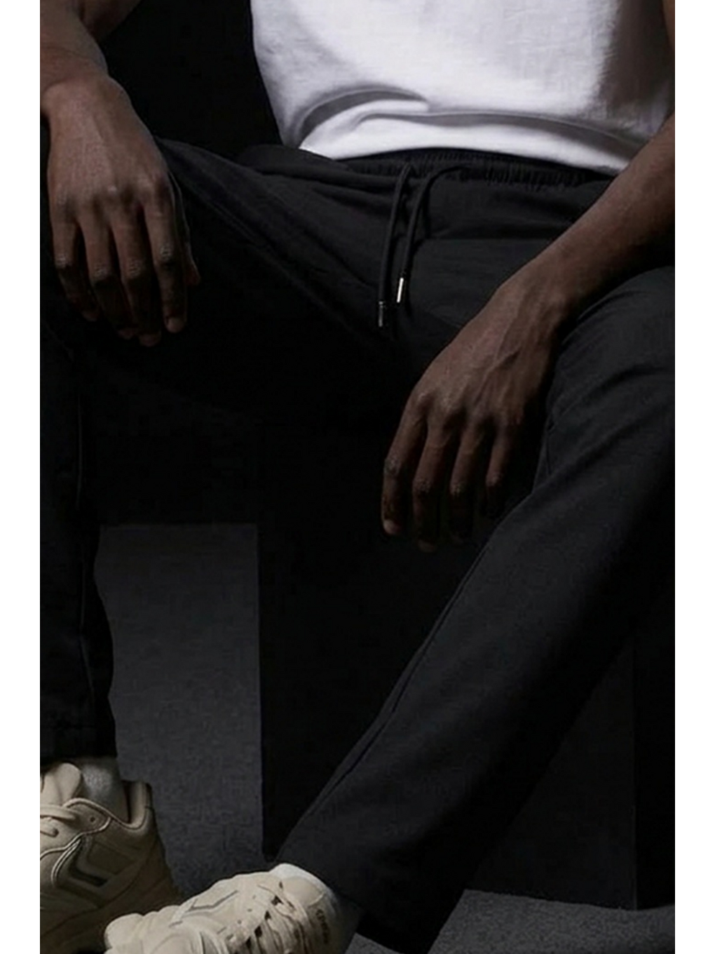Erkek Lastikli Cepli Straight Fit Siyah Pantolon-5
