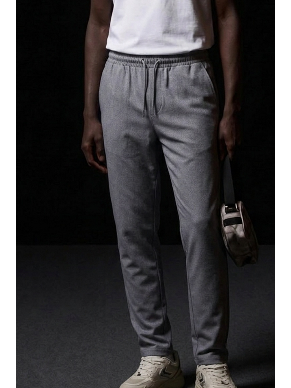 Erkek Lastikli Cepli Straight Fit Antrasit Pantolon-4