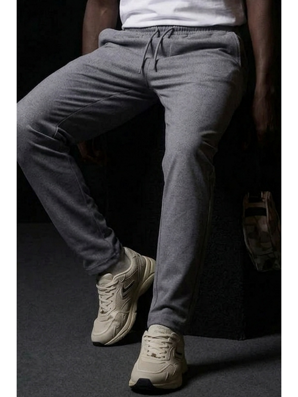 Erkek Lastikli Cepli Straight Fit Antrasit Pantolon-5