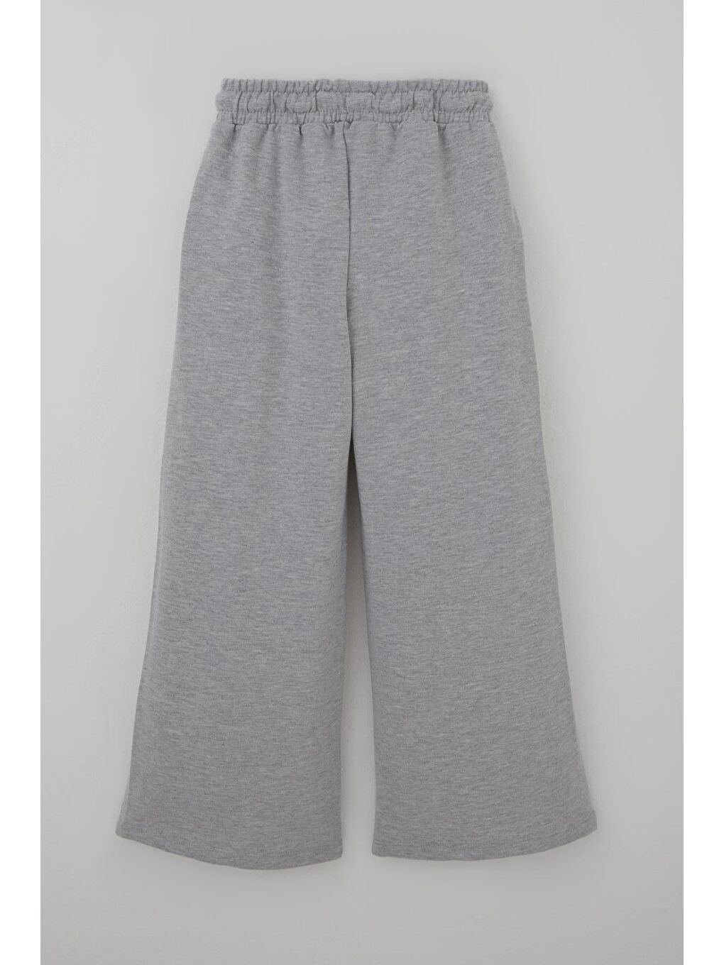 Kız Çocuk Eşofman Altı Çima Dikiş Detaylı Bağcıklı Cepli Açık Gri Melanj (8-14 Yaş)-1