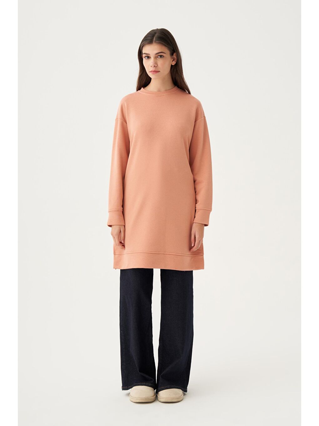 Pembe Somon-Yumuşak Dokulu Sweatshirt