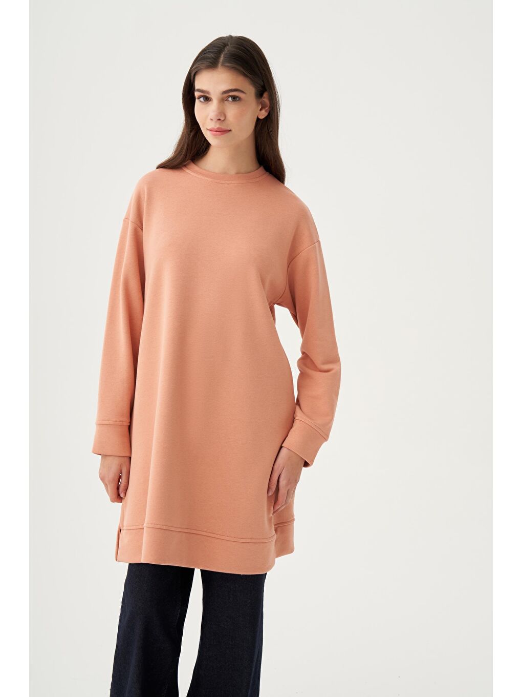 Pembe Somon-Yumuşak Dokulu Sweatshirt-3