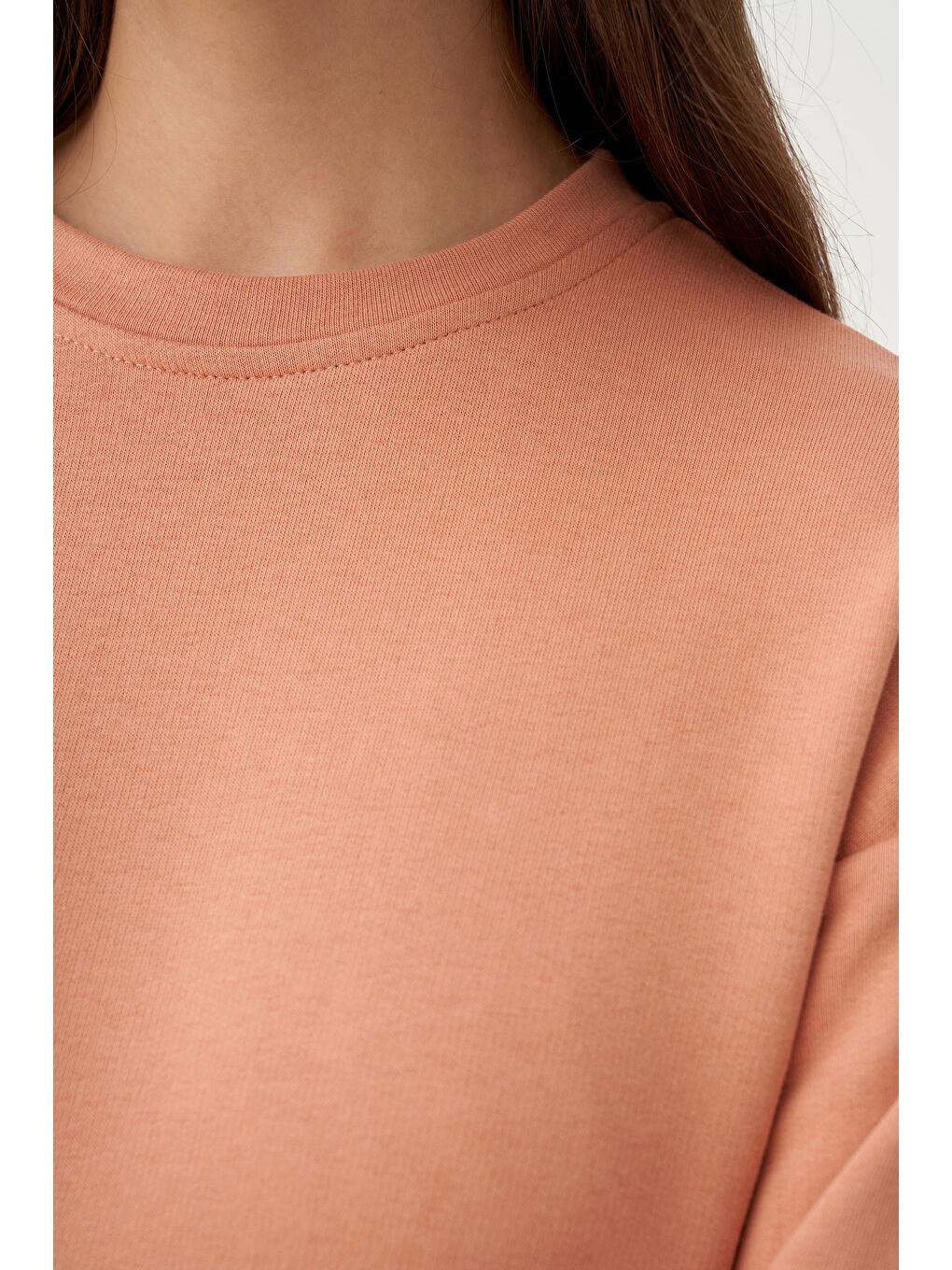 Pembe Somon-Yumuşak Dokulu Sweatshirt-4