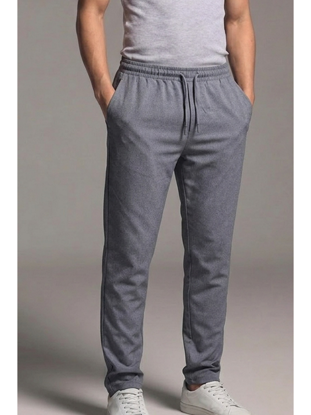 Erkek Klasik Comfort Antrasit Lastikli Pantolon-4