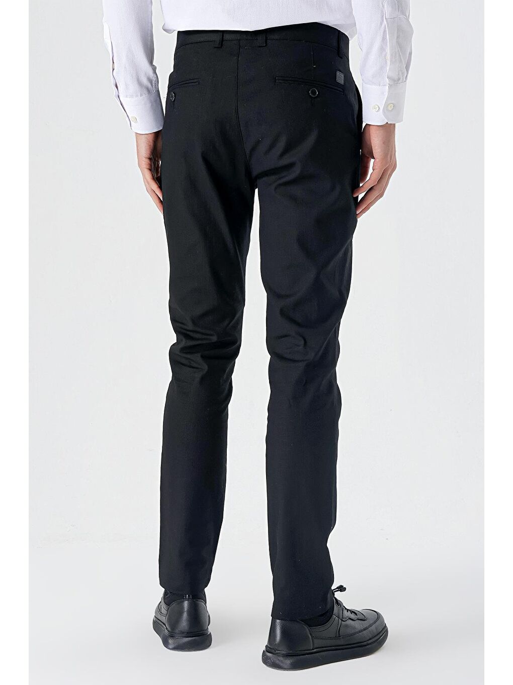 Siyah Pamuklu Yandan Cepli Casual Slim Fit Chino Pantolon 1003240151-3