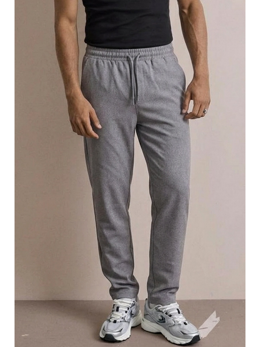 Erkek Basic Trend Bel Lastikli Antrasit Bol Pantolon-4