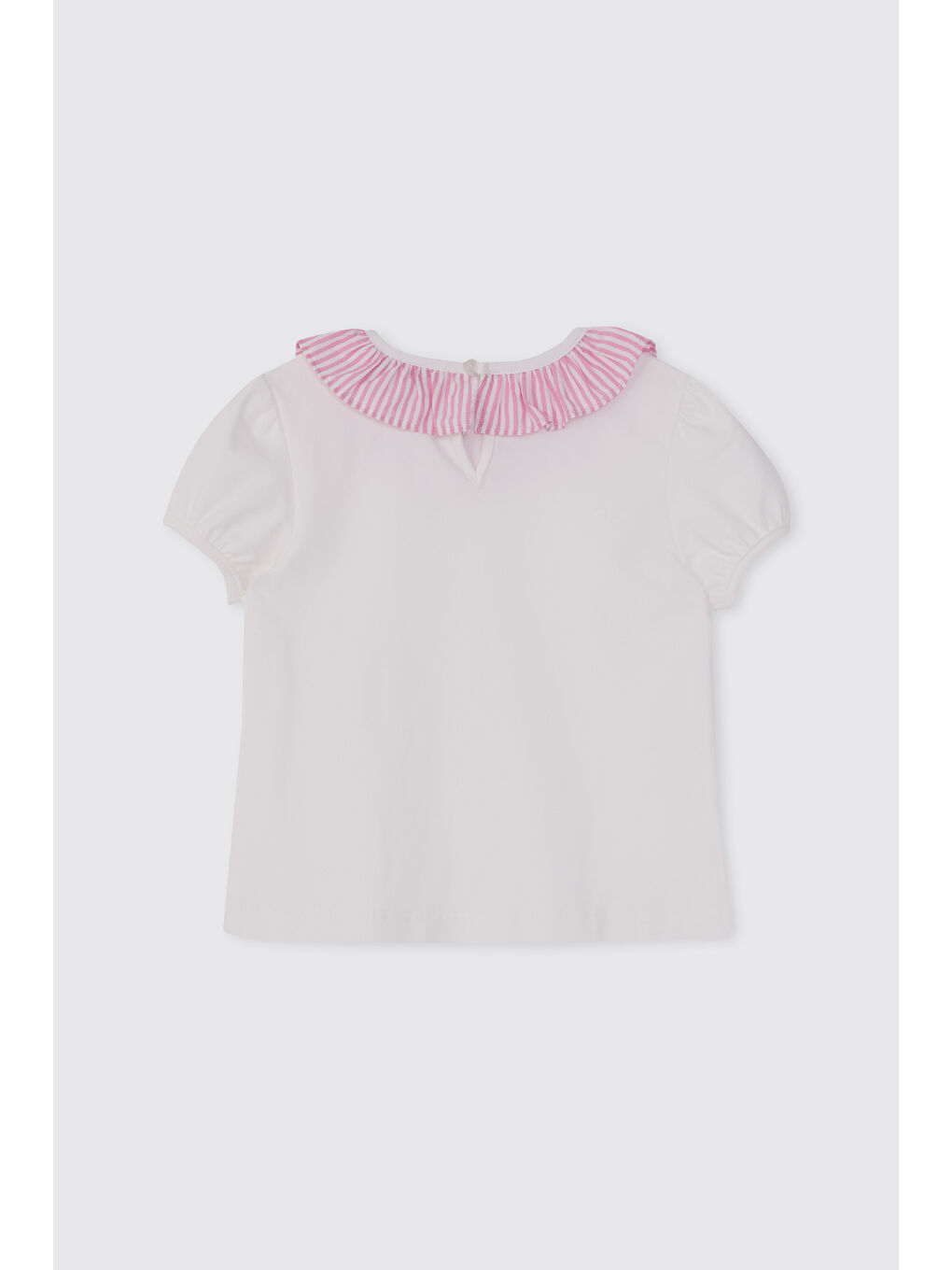 Kız Bebek Kısa Kolu Beyaz Tişört-1