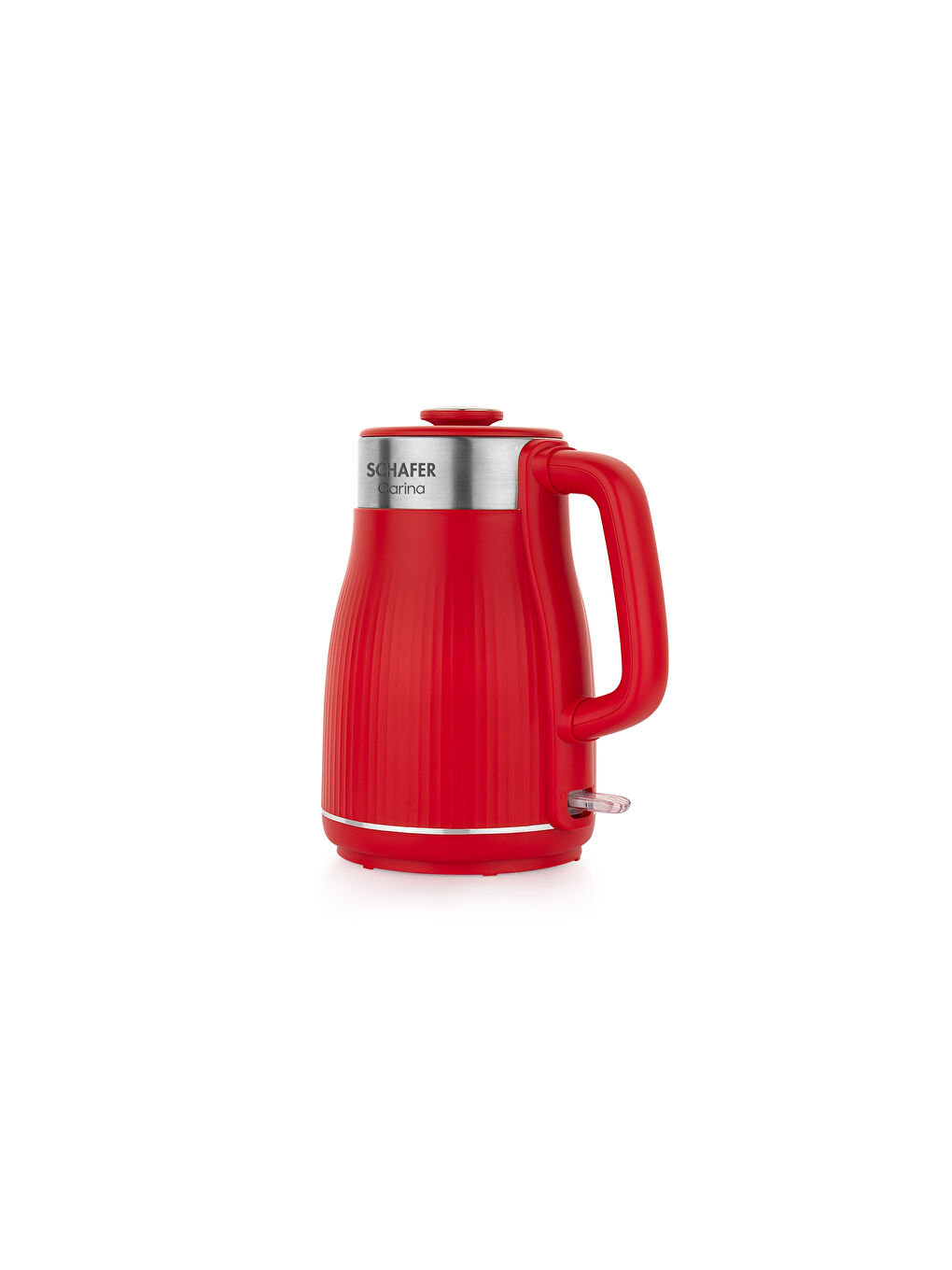 Carina Paslanmaz Çelik El Yakmaz Gövdeli Su Isıtıcı-Kırmızı-3
