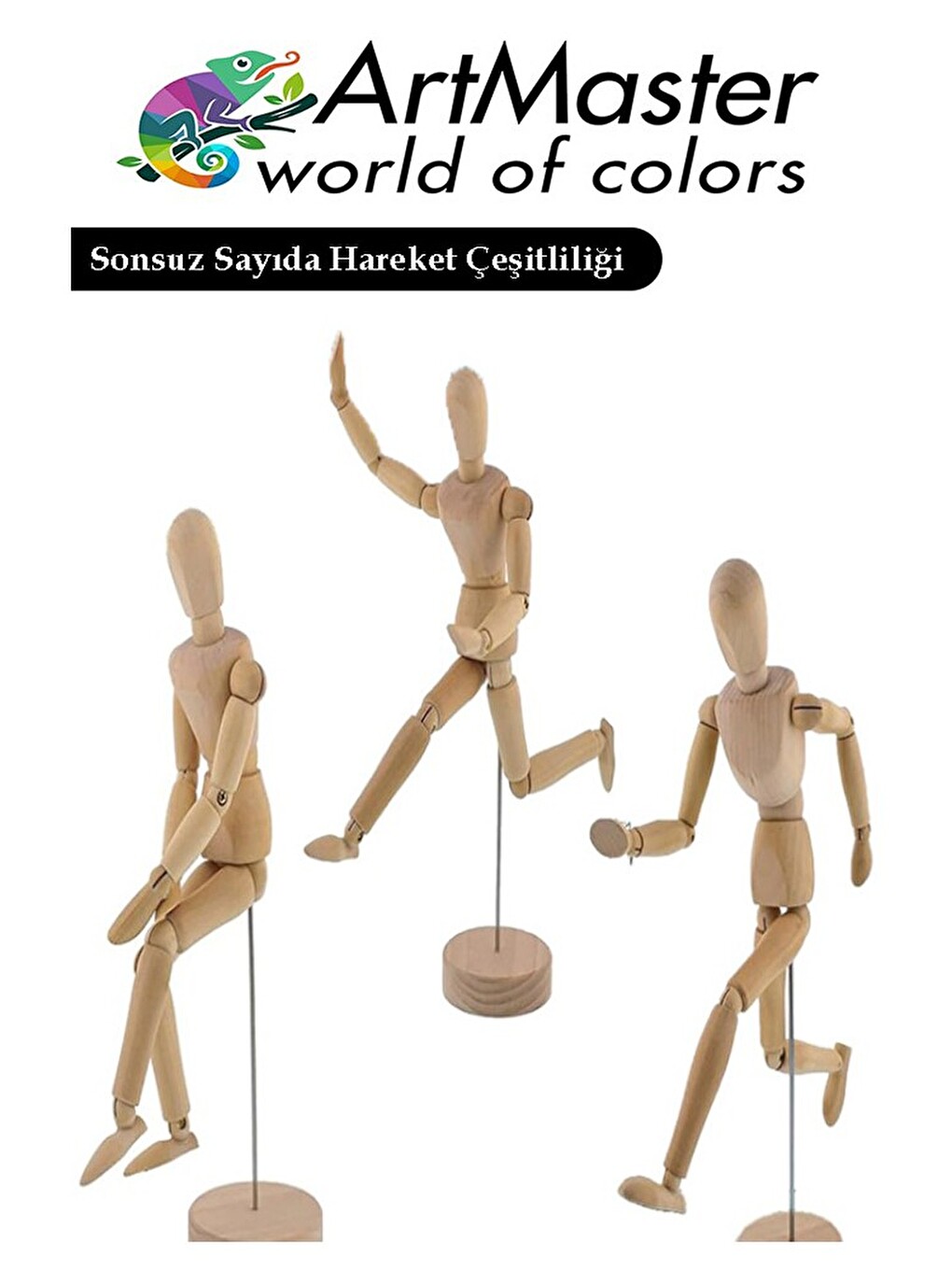 Ahşap İnsan Modeli 40 Cm 1 Paket Büyük İnsan Figürlü Ahşap Model Manken Resim Ressam Eğitimi Tahta-1