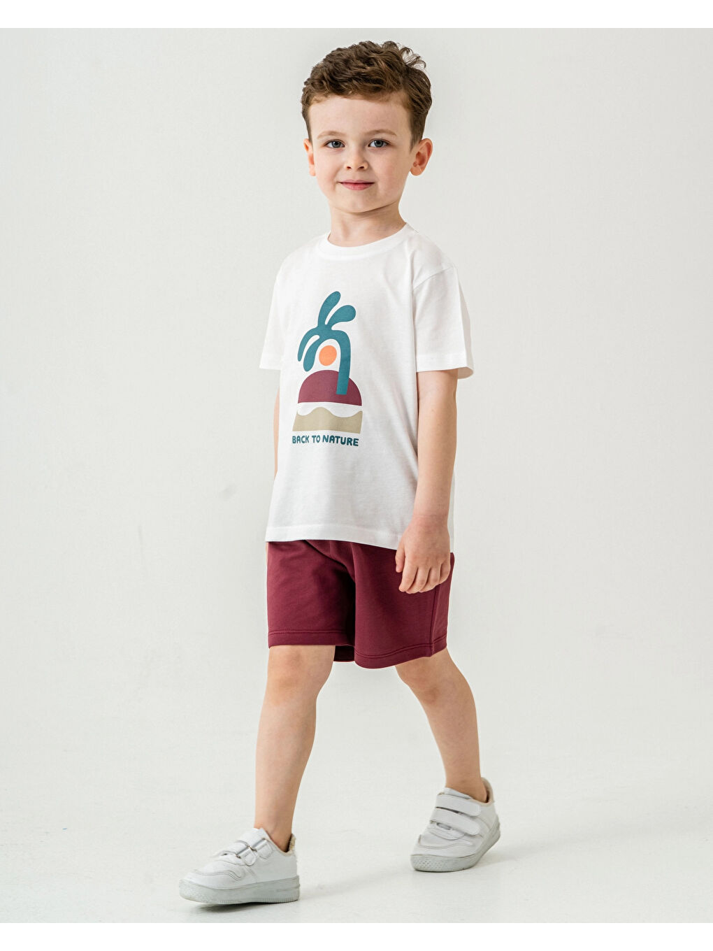 Bordo Back To Nature Baskılı Erkek Çocuk Takım 50308