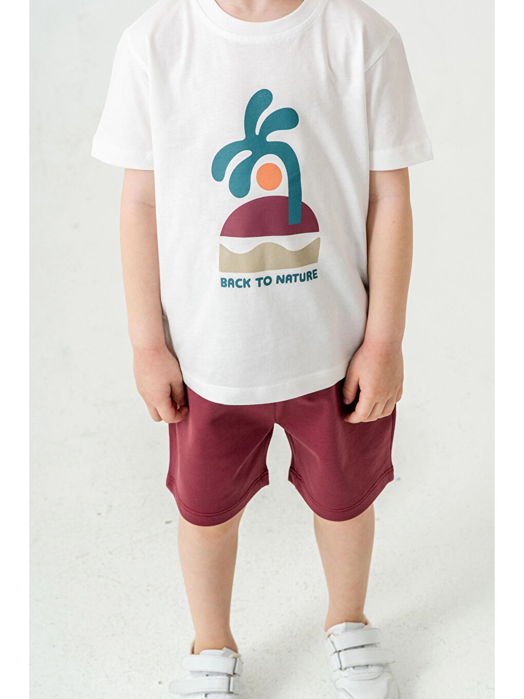 Bordo Back To Nature Baskılı Erkek Çocuk Takım 50308-1