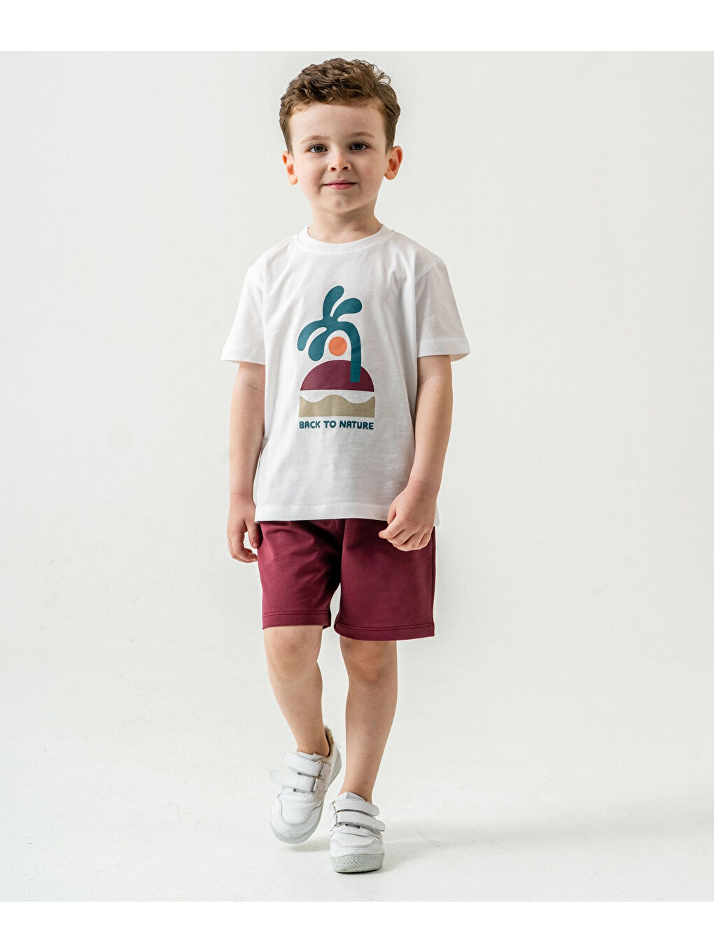 Bordo Back To Nature Baskılı Erkek Çocuk Takım 50308-2